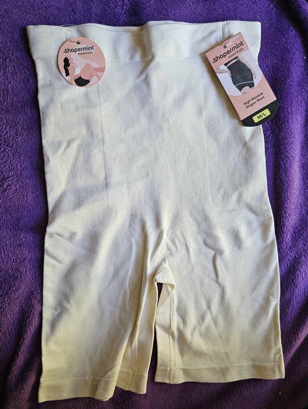 Shapermint Essentials High-Waist Shaper Shorts in Cream - M/L